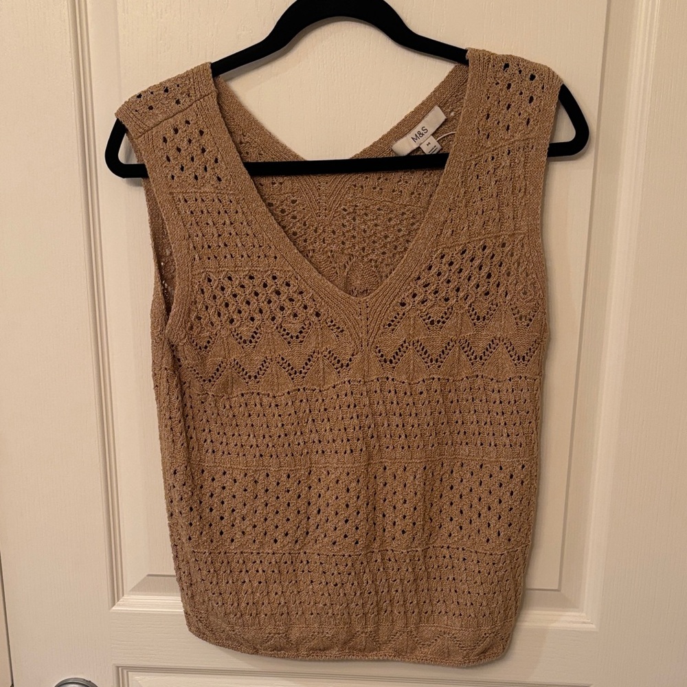 Marks & Spencer Tan Knit Sleeveless Top